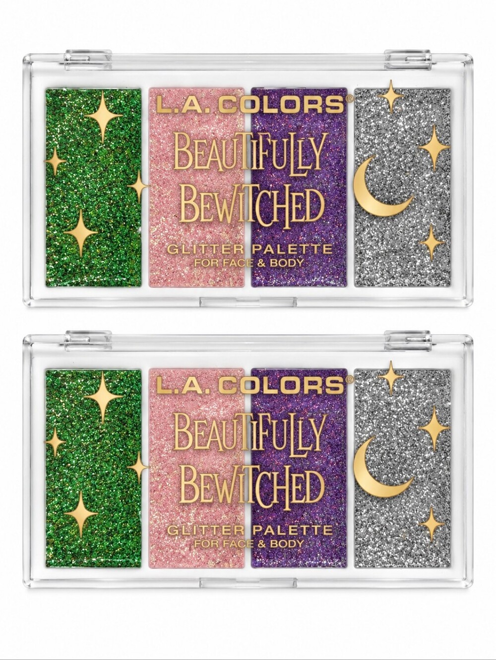 2 x L.A. Colors Beautifully Bewitched 4-Color Glitter Palette, Fairy Kissed